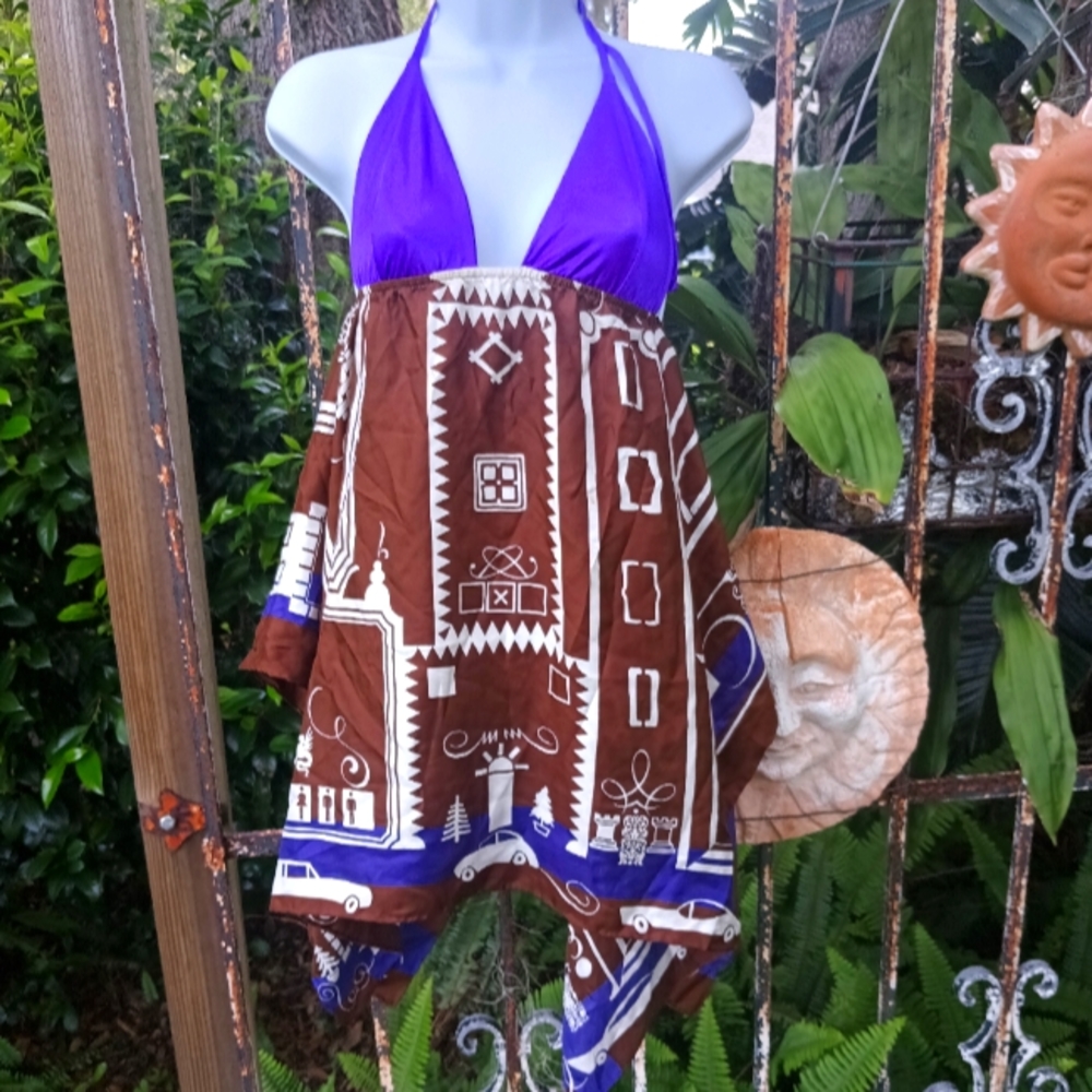 Handmade Sexy Handkerchief Halter Dress S/M